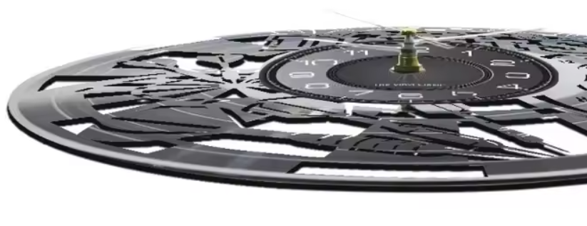 Uhr aus Alter Schallplatte im Darts Design