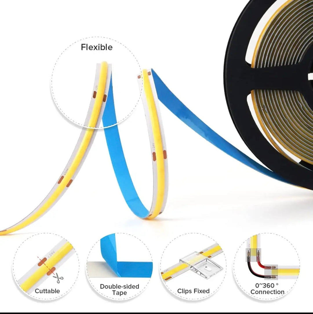COB LED Streiffen 12V 6000K